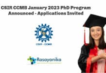 CSIR CCMB January 2023 PhD Program Announced - Applications Invited