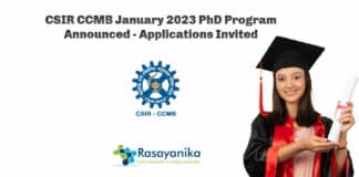 CSIR CCMB January 2023 PhD Program Announced - Applications Invited