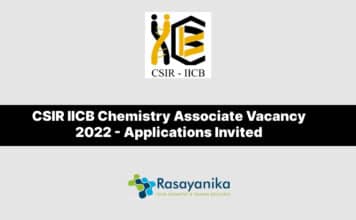 CSIR IICB Chemistry Associate Vacancy 2022 – Applications Invited CSIR IICB Chemistry Associate Vacancy 2022 - Applications Invited