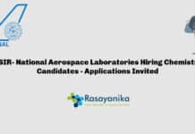 CSIR- National Aerospace Laboratories Hiring Chemistry Candidates - Applications Invited