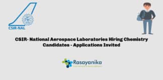 CSIR- National Aerospace Laboratories Hiring Chemistry Candidates - Applications Invited