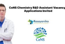 CeNS Chemistry R&D Assistant Vacancy - Applications Invited