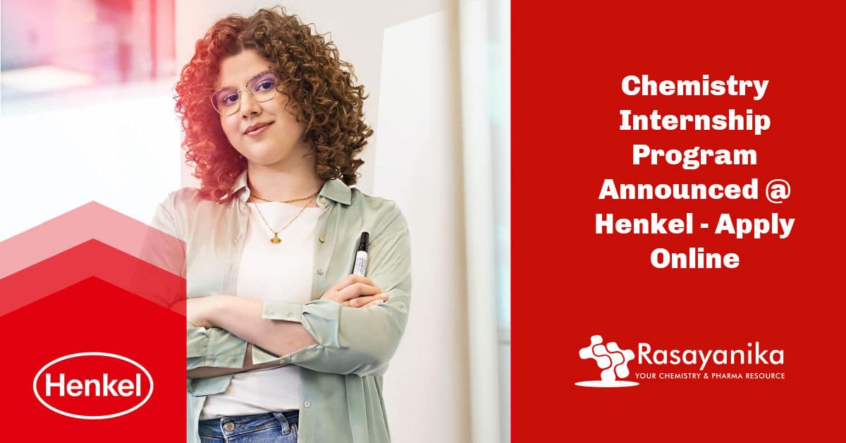 Chemistry Internship Program Announced Henkel Apply Online