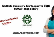 Chemistry Job Vacancy For Non NET Candidates @ CSIR CIMAP - High Salary 