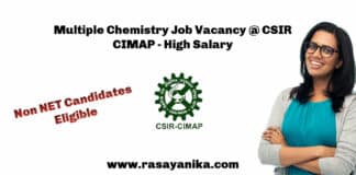 Chemistry Job Vacancy For Non NET Candidates @ CSIR CIMAP - High Salary 