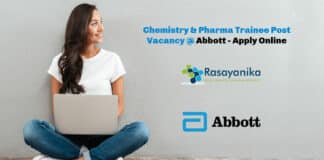 Chemistry & Pharma Trainee Post Vacancy @ Abbott - Apply Online