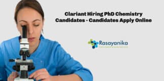 Clariant Hiring PhD Chemistry Candidates - Candidates Apply Online