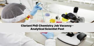 Clariant PhD Chemistry Job Vacancy - Analytical Scientist Post