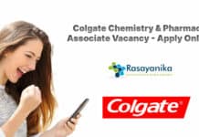 Colgate Chemistry & Pharmacy Associate Vacancy - Apply Online