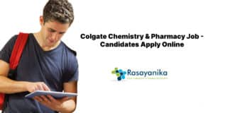 Colgate Chemistry & Pharmacy Job - Candidates Apply Online
