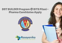 DBT BUILDER Program @ BITS Pilani - Pharma Candidates Apply