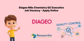 Diageo MSc Chemistry QC Executive Job Vacancy - Apply Online