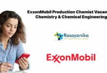 ExxonMobil Production Chemist Vacancy - Chemistry & Chemical Engineering