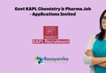 Govt KAPL Chemistry & Pharma Job - Applications Invited