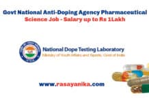 Govt National Anti-Doping Agency Pharmaceutical Science Job - Salary up to Rs 1Lakh