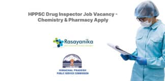 HPPSC Drug Inspector Job Vacancy - Chemistry & Pharmacy Apply