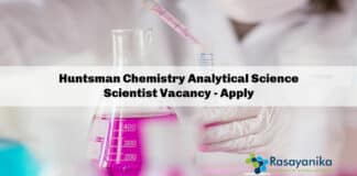 Huntsman Chemistry Analytical Science Scientist Vacancy - Apply
