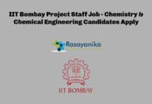 IIT Bombay Project Staff Job - Chemistry & Chemical Engineering Candidates Apply