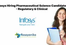 Infosys Hiring Pharmaceutical Science Candidates - Regulatory & Clinical