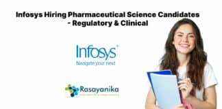 Infosys Hiring Pharmaceutical Science Candidates - Regulatory & Clinical