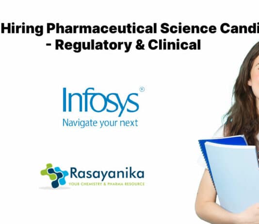 Infosys Hiring Pharmaceutical Science Candidates - Regulatory & Clinical