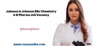 Johnson & Johnson BSc Chemistry & B Pharma Job Vacancy