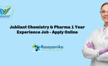 Jubilant Chemistry & Pharma 1 Year Experience Job – Apply Online Jubilant Chemistry & Pharma 1 Year Experience Job - Apply Online
