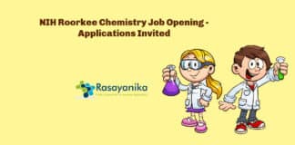 NIH Roorkee Chemistry Job Opening - Applications Invited