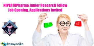 NIPER MPharma Job Opening