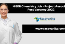 NISER Chemistry Job - Project Associate Post Vacancy 2022