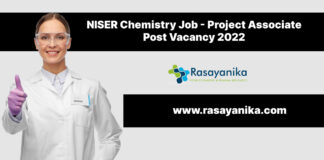 NISER Chemistry Job - Project Associate Post Vacancy 2022