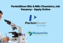 PerkinElmer BSc & MSc Chemistry Job Vacancy - Apply Online