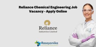 Reliance Chemical Engineering Job Vacancy - Apply Online