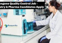 Syngene Quality Control Job - Chemistry & Pharma Candidates Apply