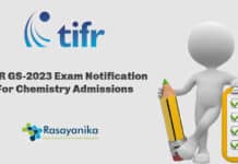 TIFR GS-2023 Exam Notification For Chemistry Admissions