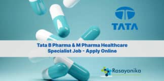 Tata B Pharma & M Pharma Healthcare Specialist Job - Apply Online