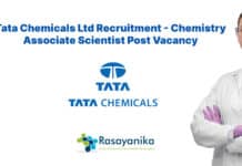 Tata Chemicals Ltd Recruitment - Chemistry Associate Scientist Post Vacancy