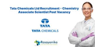 Tata Chemicals Ltd Recruitment - Chemistry Associate Scientist Post Vacancy