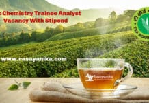 Tea Board India BSc Chemistry Trainee Analyst Vacancy With Stipend