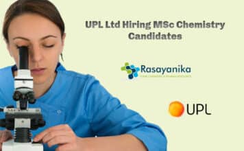 UPL Ltd Hiring MSc Chemistry Candidates - Research Associate Synthesis
