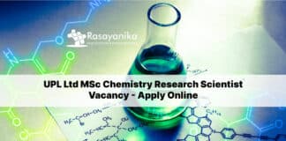 UPL Ltd MSc Chemistry Research Scientist Vacancy - Apply Online