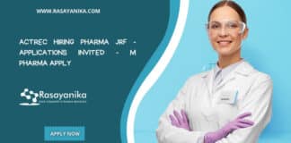 ACTREC Hiring Pharma JRF - Applications Invited - M Pharma Apply