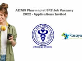 AIIMS Pharmacist SRF Job Vacancy 2022 - Applications Invited