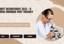 Abbott Recruitment 2022 - B Pharma Manager Post Vacancy