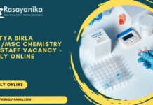 Aditya Birla BSc/MSc Chemistry QC Staff Vacancy - Apply Online