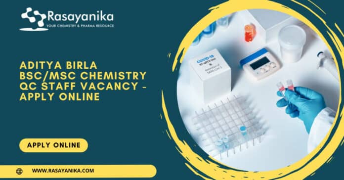 Aditya Birla BSc/MSc Chemistry QC Staff Vacancy - Apply Online