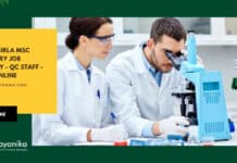 Aditya Birla MSc Chemistry Job Vacancy - QC Staff - Apply Online