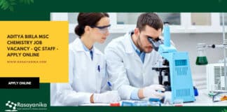 Aditya Birla MSc Chemistry Job Vacancy - QC Staff - Apply Online