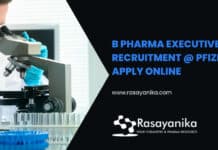 B Pharma Executive Recruitment @ Pfizer - Apply Online