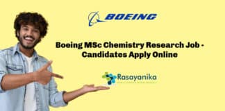 Boeing MSc Chemistry Research Job - Candidates Apply Online